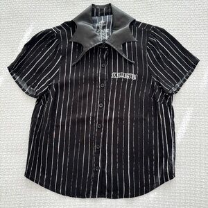 The Nightmare Before Christmas Jack Skellington Bat Collar Shirt, Womens XS